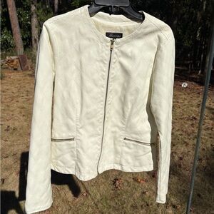 Vintage Baccini White Leather Jacket